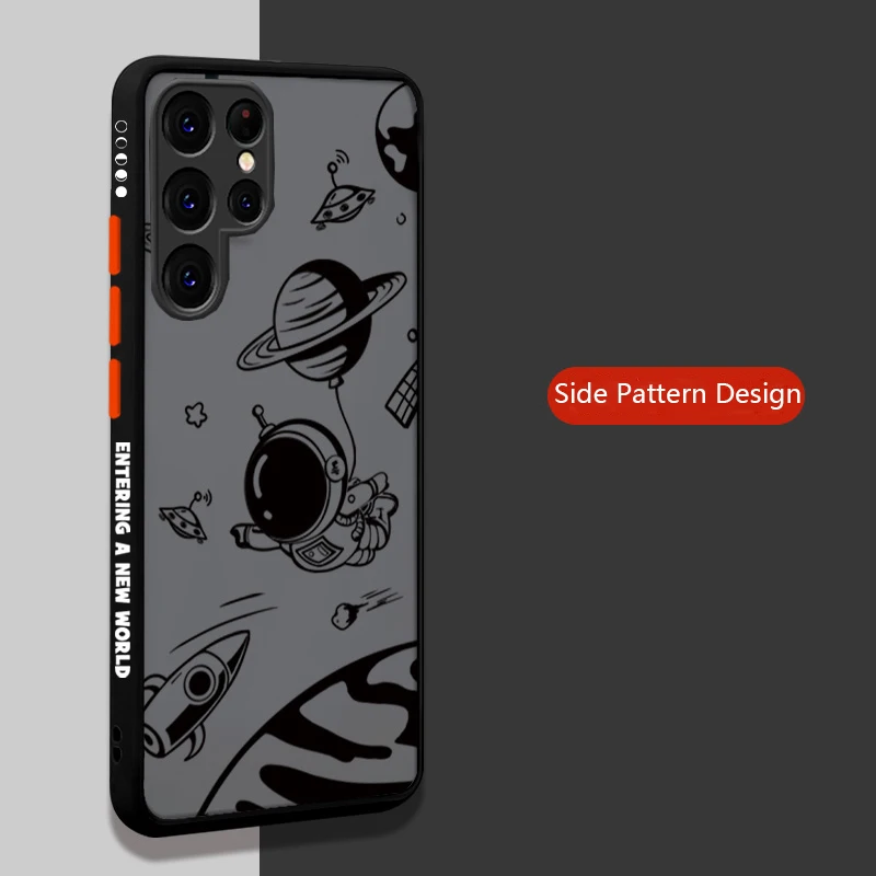 

For Samsung Galaxy S22 S21 Plus Ultra Shockproof Case S10 S9 Plus S10E S20 FE Note 20 10 Lite Astronaut Moon Cartoon Case Cover