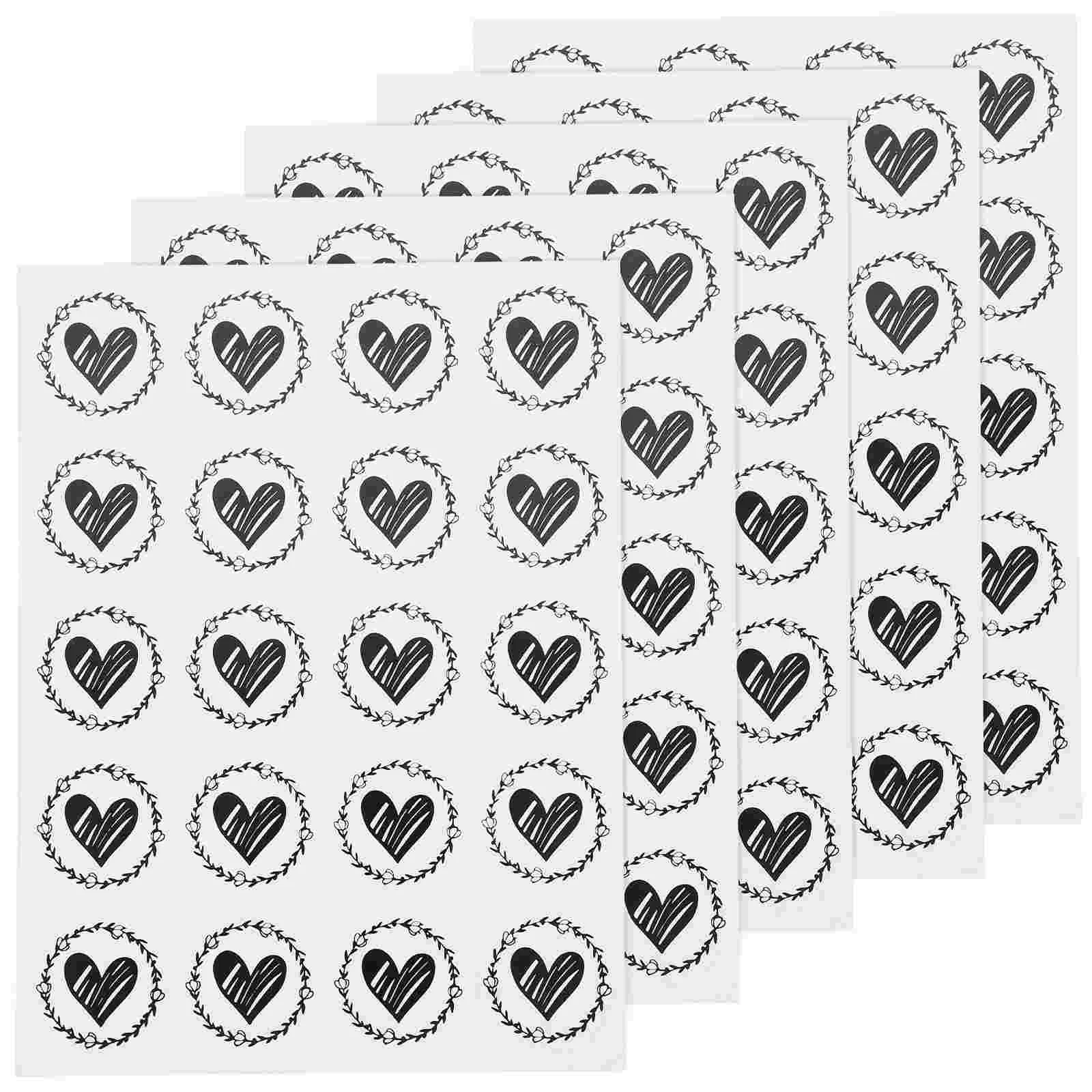 

25 Sheets Heart Envelope Sticker Personalized Love Circle Label Stickers Packaging Decorative Seal Seals Envelopes