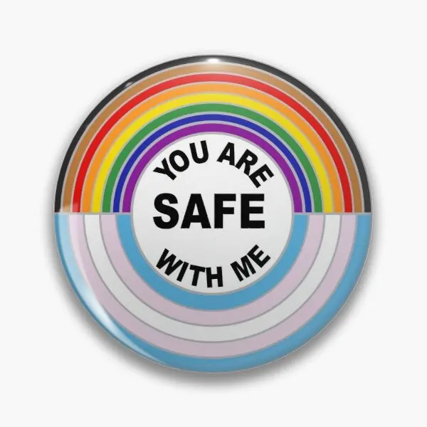 

You Are Safe With Me Customizable Soft Button Pin Women Clothes Funny Cute Decor Badge Jewelry Metal Creative Fashion Lover