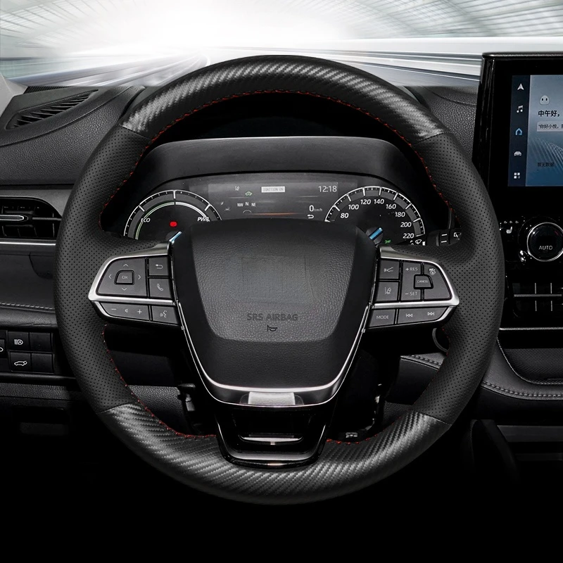 

For Toyota 2022 Sienna Hand Stitched Leather Steering Wheel Cover