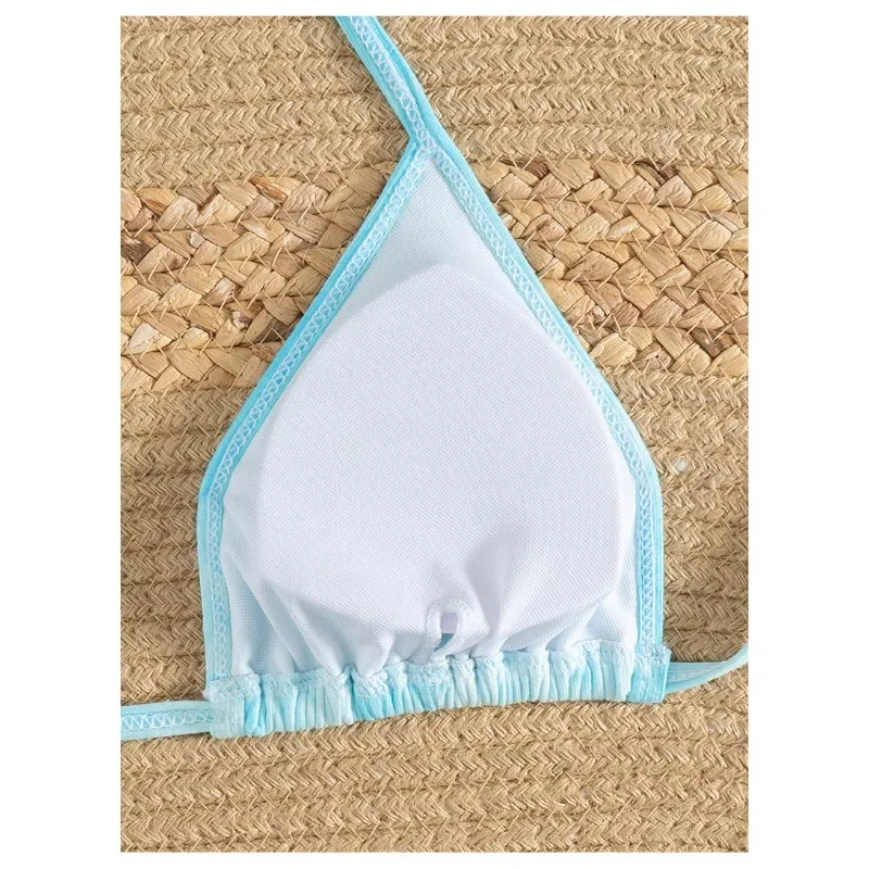 Сексуальное синее микро-бикини 2025 женский купальник Tie Dye стринги комплект бикини