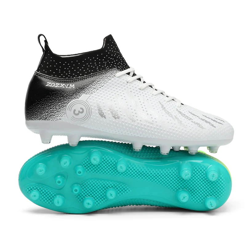 Men Soccer Cleats Shoes Kids Turf TF FG Training High Ankle Children Sport Sneakers Chuteira Futebol Football Boots for Boys