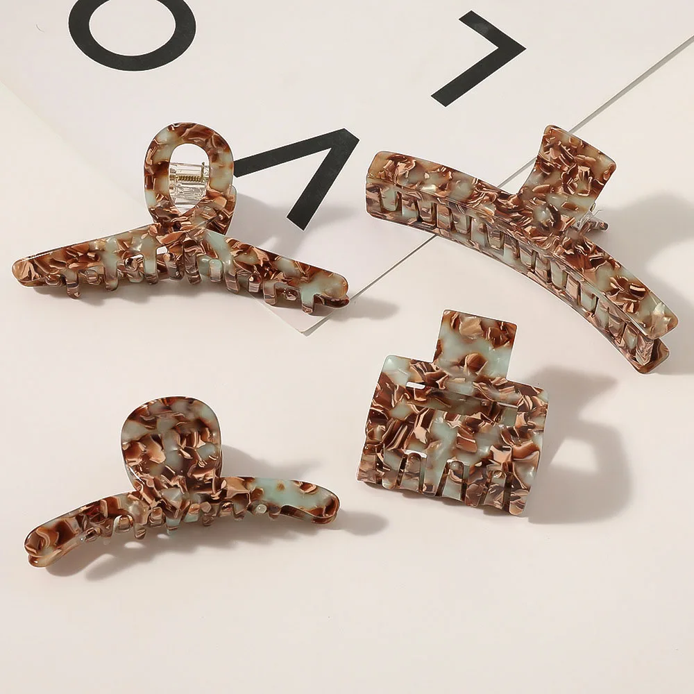 

Fashion Acrylic Hair Claws Large Size Bathing Hair Clips Coffee Color Hairpin Barrette Crab For Accessories Hair Styling Tool