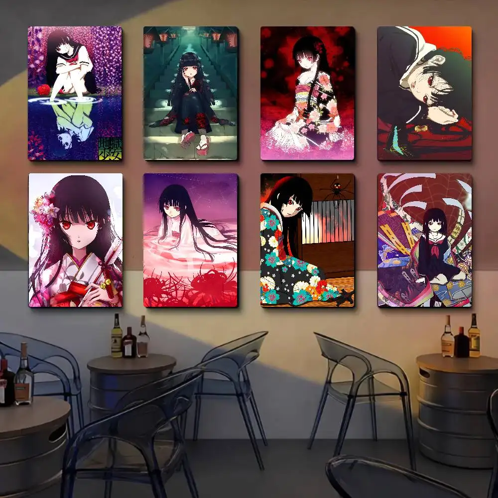 Фото Адская девушка Jigoku Shoujo аниме постер самоклеящаяся художественная водостойкая бумажная наклейка кофейня бар комната Настенный декор №2