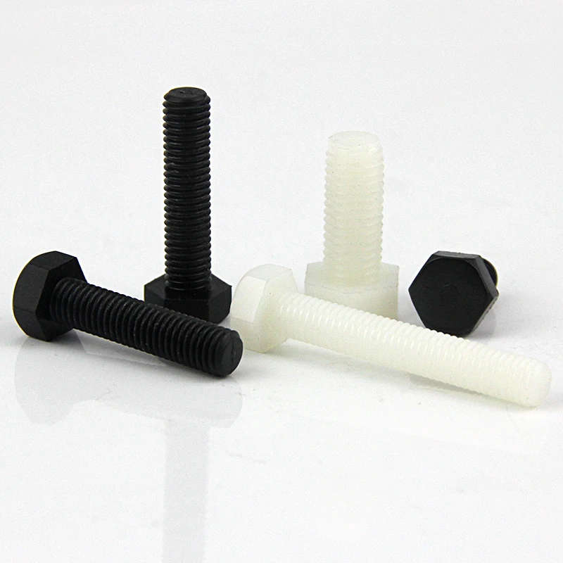 

Black/White Nylon Hex Head Screws Plastic Insulation Hexagon Bolts DIN933 M3 M4 M5 M6 M8 M10 M12