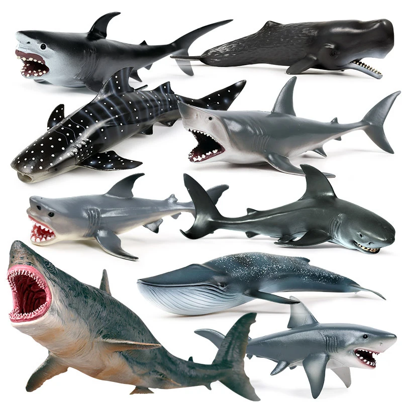 

Simulation Ocean Animal Model Prehistoric Life Megalodon Shark Whale Humpback Killer Whale Devil Fish Action Figure Kid Toy Gift