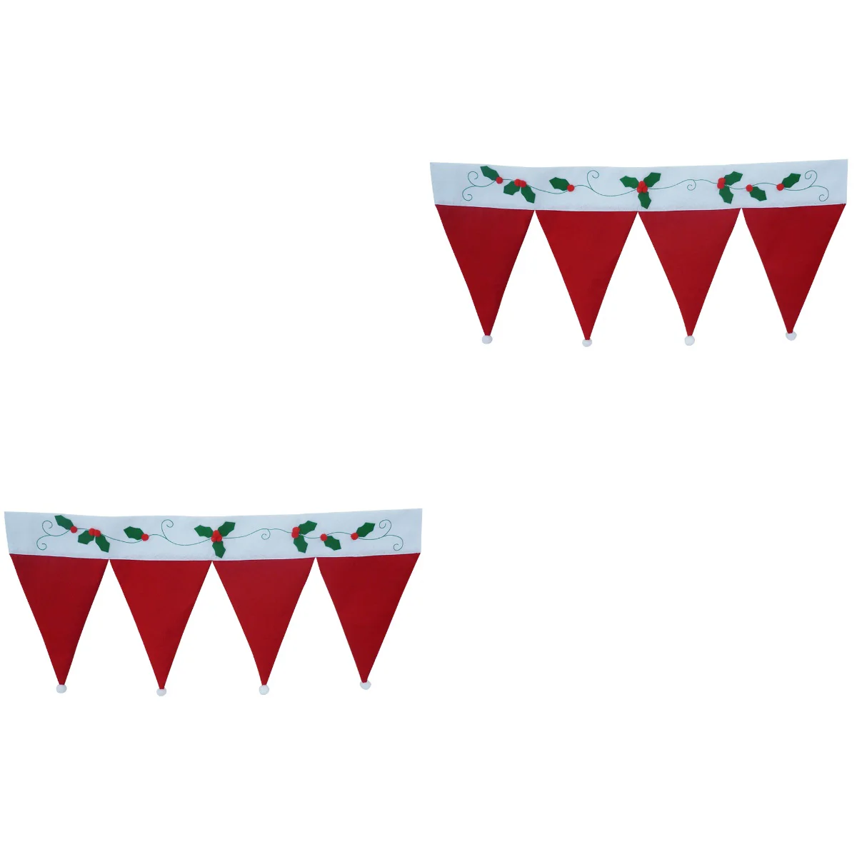 

2 Christmas Curtain Valance Door Window Christmas Flag Bunting for Living Room Shop