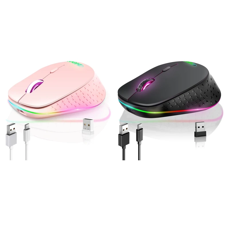 

Мышь компьютерная беспроводная, совместимая с Bluetooth, 2,4 ГГц, бесшумная