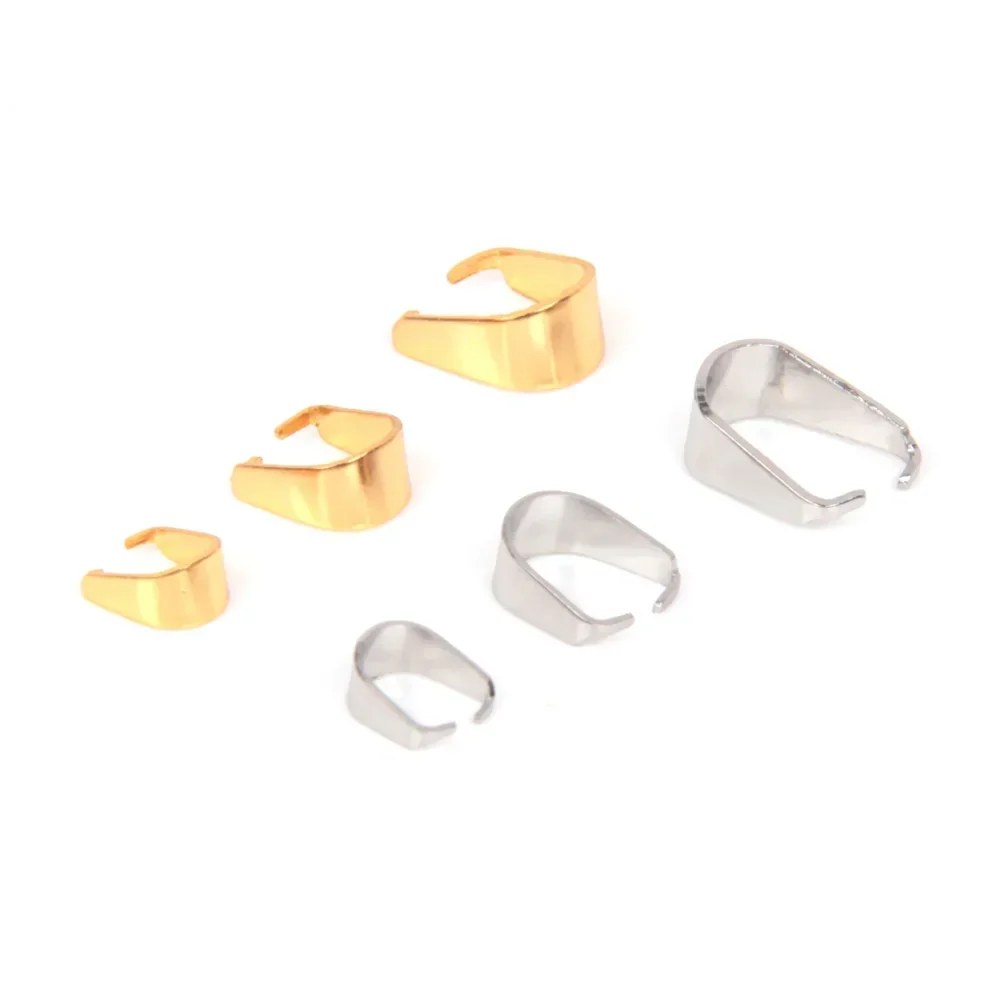 50 adet Paslanmaz Çelik Kolye Klip Konektörü Tutam Kefalet Toka DIY Takı Yapımı Altın Renk Klipsler Bulgular Aksesuarları