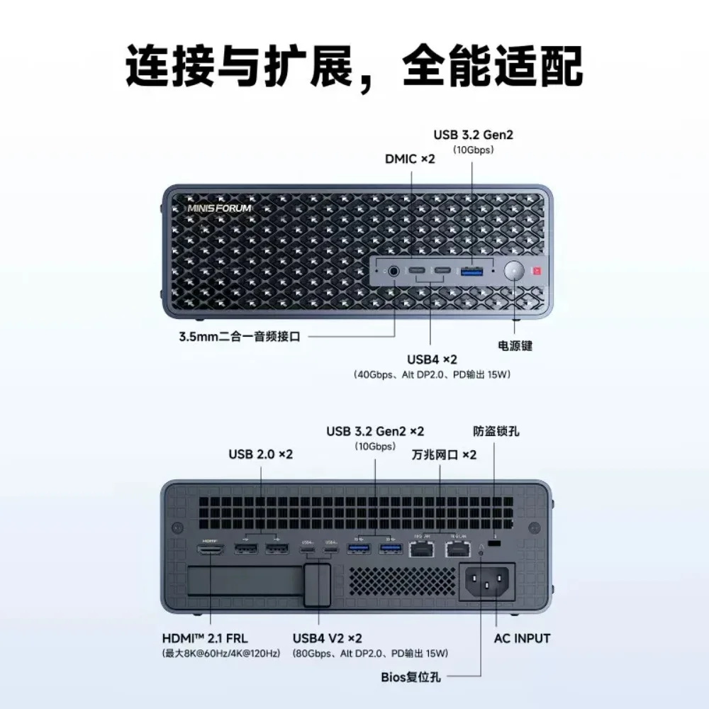 Фото Мини-компьютер Mingfan MS-S1 Ryzen AIMax + 395, высокопроизводительный ИИ-десктоп для игр и офисной работы. №1