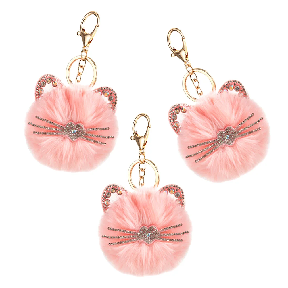 

3pcs Lovely Key Chain Pendants Cat Shape Hanging Pendants Cartoon Hanging Decors