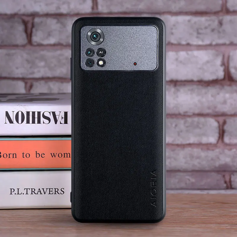 case for xiaomi poco m4 pro 4g coque luxury textile leather skin soft phone cover for xiaomi poco m4 pro case funda capa free global shipping