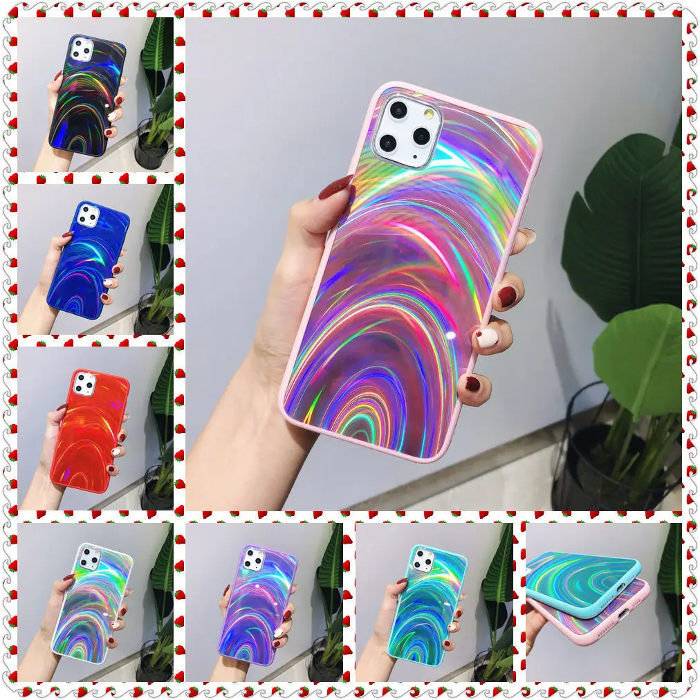 

2022 New Case For iPhone 11 12 13 Mini Pro Max Case Laser Line Pattern Case For iPhone XR XS Max 7 8 Plus Accessories Wholesale