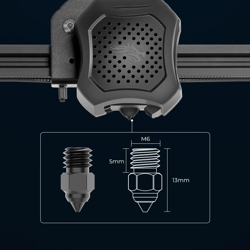 CR6 SE/Ender3 S1 Твердая сталь MK8 Сопло Латунное сопло с латунным покрытием и PTFE для