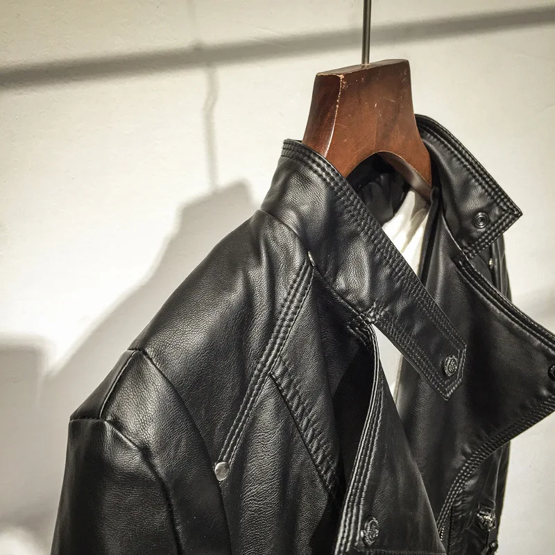 2023 spring and autumn new motorcycle clothes women's leather clothes small coat women's short leather jacket