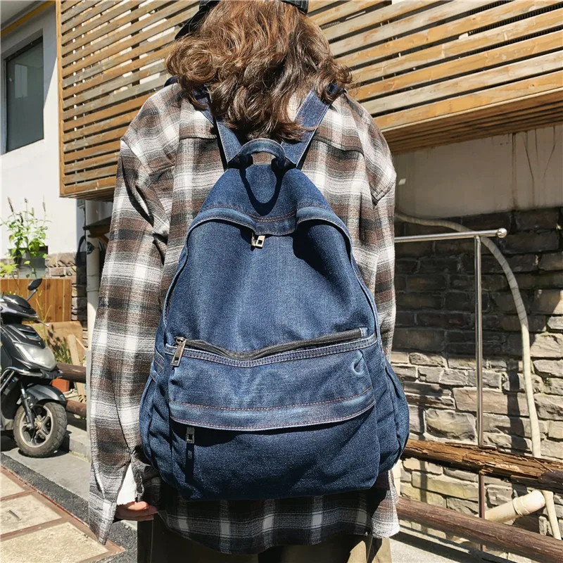 

Demn Blue Shoulder Bags Women Fashion Canvas Backpack Packs 2022 New Packpacks Bags Lover Design
