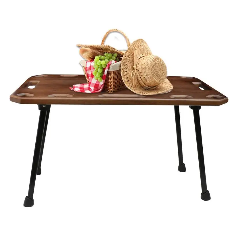 

Camping Table Outdoor Portable Table Small Square Table 50KG Load Capacity Folding Design Hollow-Carved Design For Outdoor