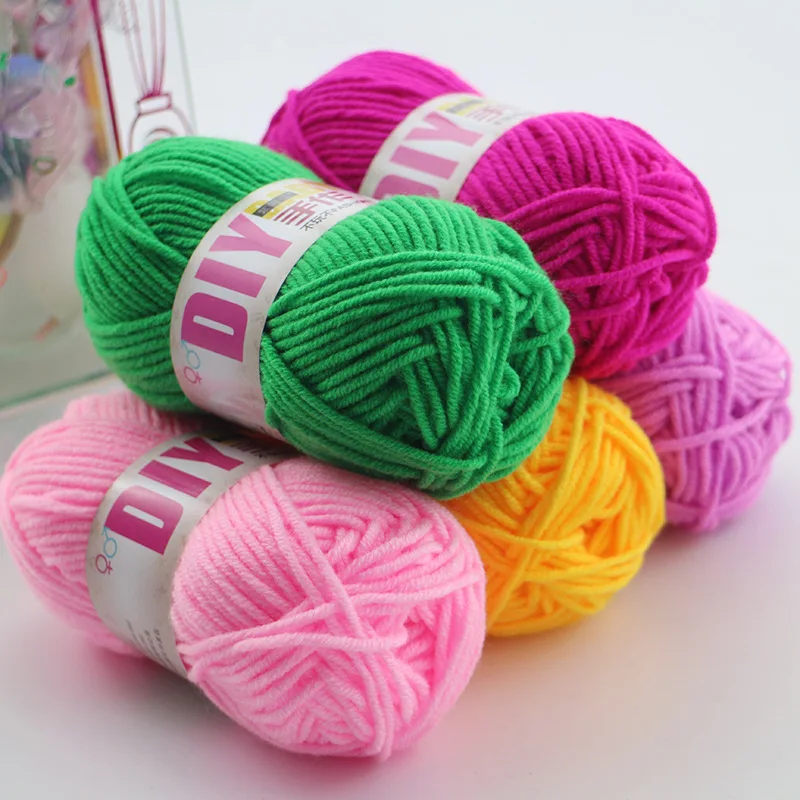 

25g Milk Cotton 4-strand Thread Baby Children's Manual Thread Kindergarten School Opening Coarse Wool Drawing Baby Wool Knit