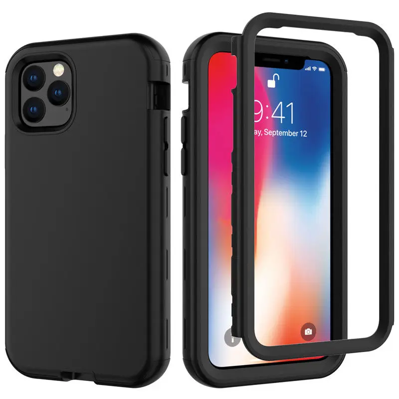 

3 in 1 Hybrid Armor Shockproof Phone Case For iPhone 12 Mini 13 12 11 14Pro Max PC Silicone 360 Heavy Duty Protection Back Cover