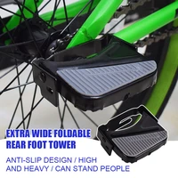 1 pair bicycle rear pedals folding rear seat footrest pedals for mountain bike non slip cycling accessories safety footrest