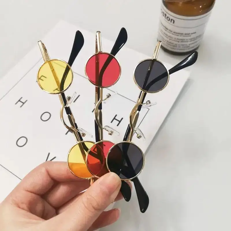 

Metal Round Sunglasses Luxury Designer Sun Glasses Women Men Eyeglass Female Small Black Eyewear UV400 Small Round Framed Glass