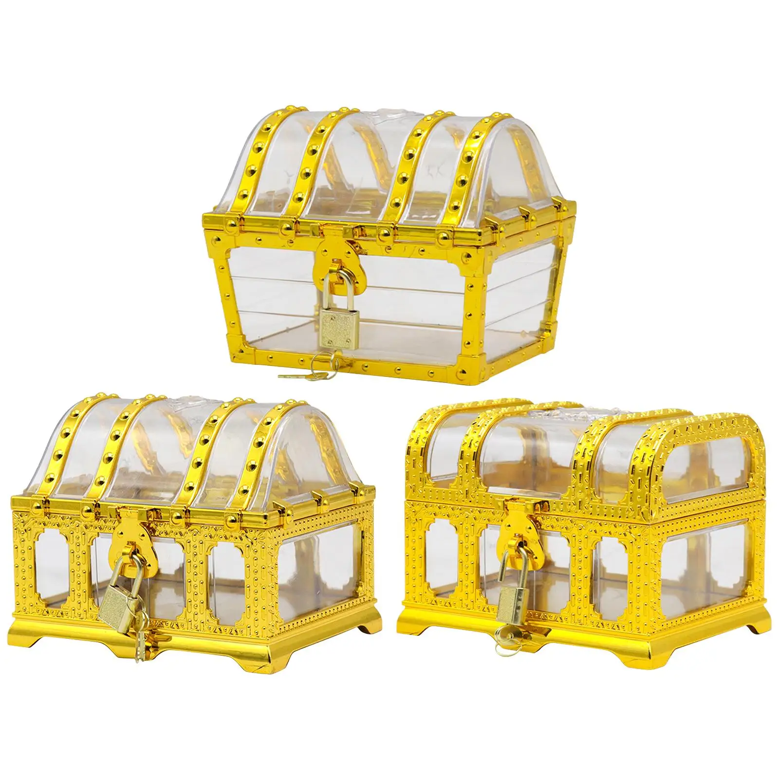 

Plastic Trinket Organizer Box Piggy Gift Box with Lock And Keys for Bathroom