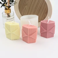 3d strip rhombus column candle mold silicone pillar candle making aroma soy wax soap polymer clay plaster epoxy resin home decor