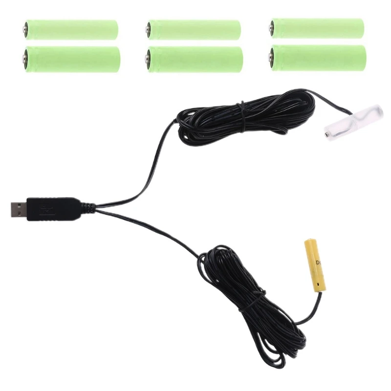 

USB 6V LR6 4 AA LR03 4 AAA Battery USB Power Cable Suitable For Radio Gamepad Toy LED Light Flashlight Clock
