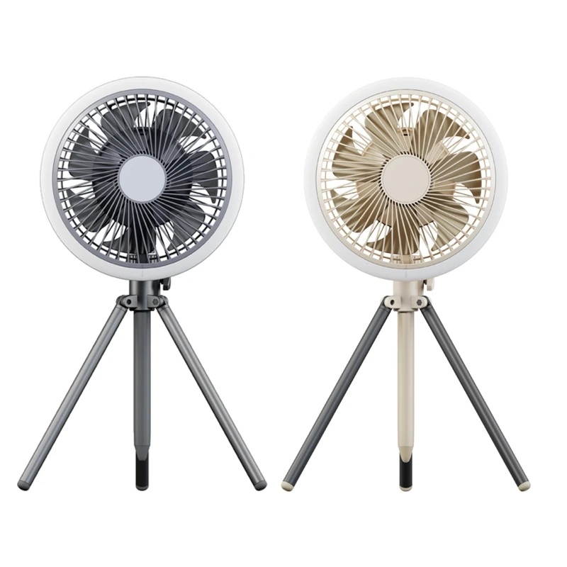 

LED Tripod Mini Fan 8000mAh Rechargeable Small Cooler Fan for Camping BBQ Drop Shipping