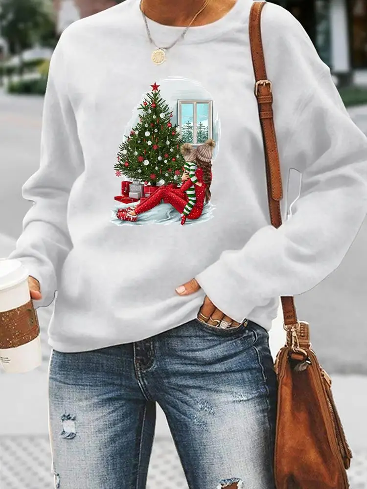

Watercolor Love Mom Mother Mama Sweatshirts Women Holiday Merry Christmas Fashion Clothing Casual Female Print Graphic Pullovers