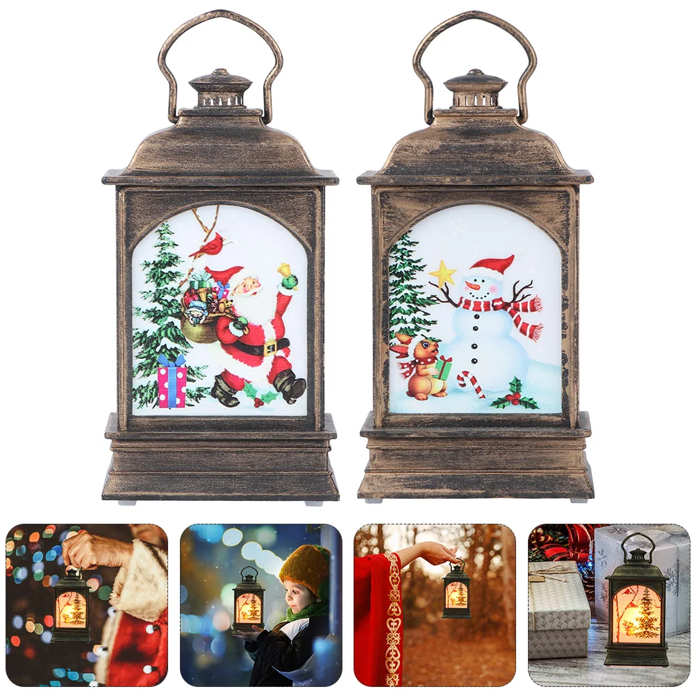 

2 Ornament Tabletop Decoration Christmas Tree Pendant Glowing Decorative Lamp Table Lamp for Christmas