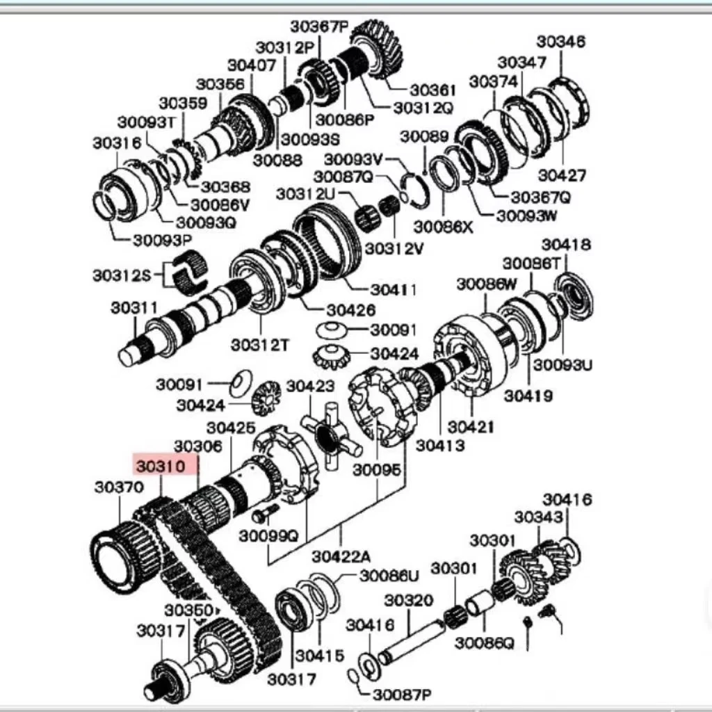 МБ 886422 Приводная цепь выходового вала переноса автомобиля для Mitsubishi Pajero Montero Sport