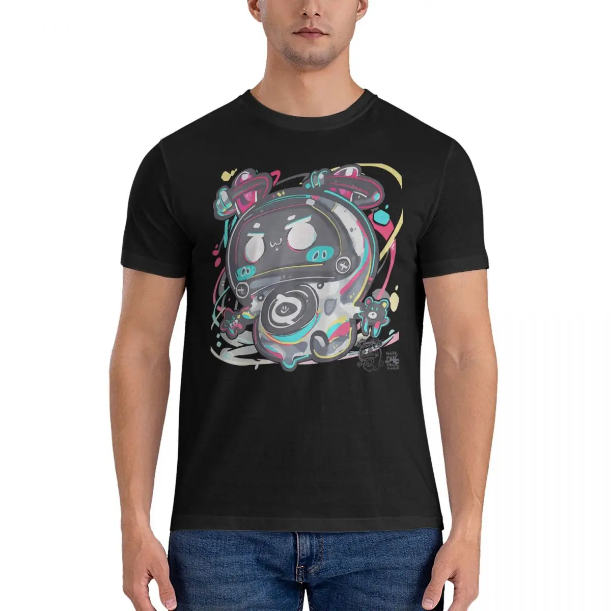 Удивительная футболка Resona Chiikawa мужские футболки из чистого хлопка с круглым