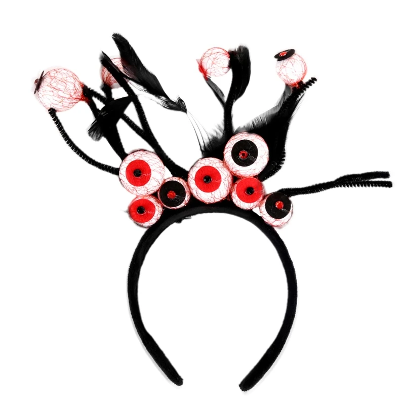 

Adult Children Horror Blood Eyeball Shape Headband Color Matching Hair Hoop Live Broadcast Christmas Party Headpiece DXAA