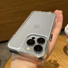 Роскошный противоударный Прозрачный жесткий чехол для iPhone 13 12 Pro Max 11 X XR XS 7 8 Plus защитный прозрачный мягкий чехол для объектива камеры
