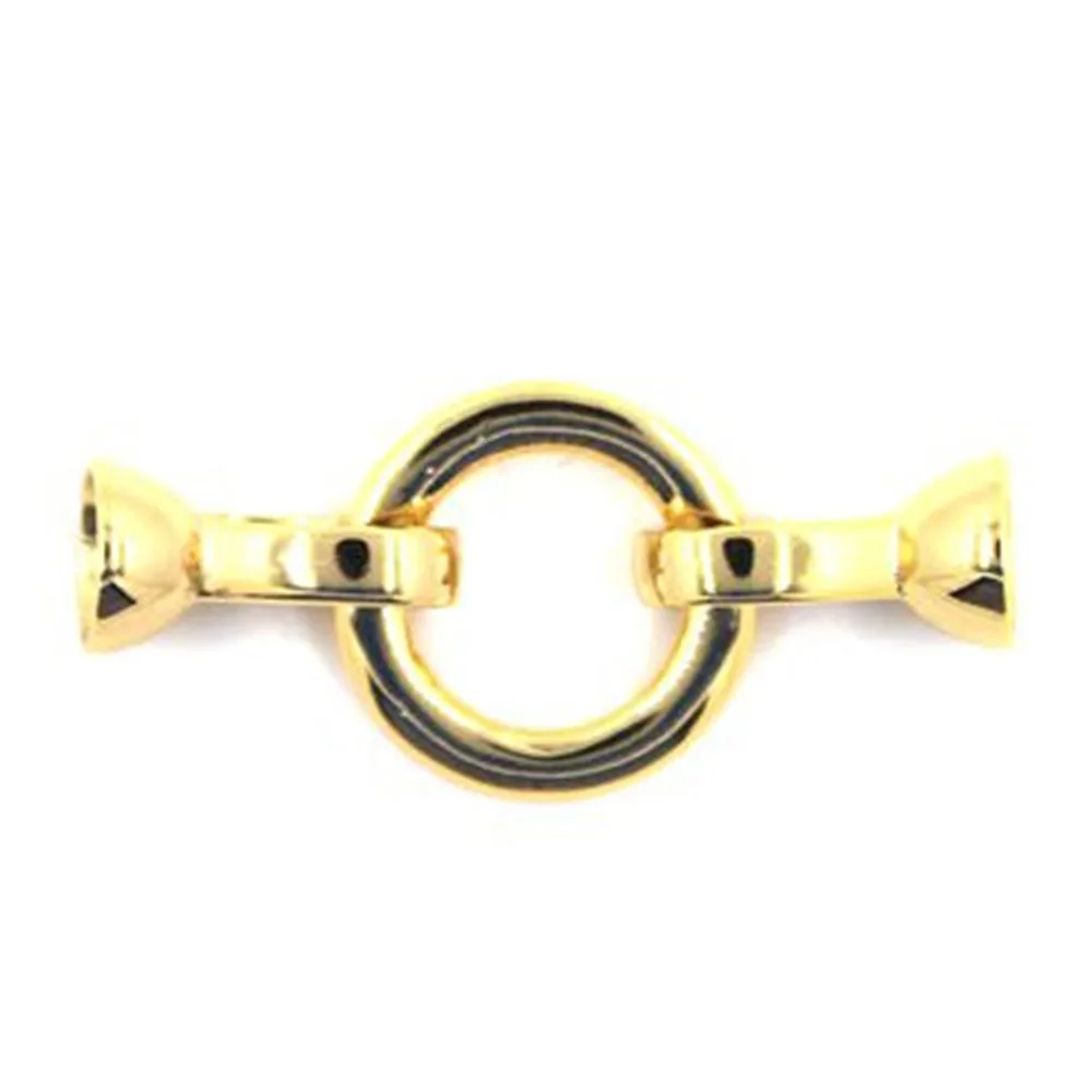 

DIY accessories G18K gold plated face geometric long pearl beeswax necklace bracelet sweater chain buckle decorative lock