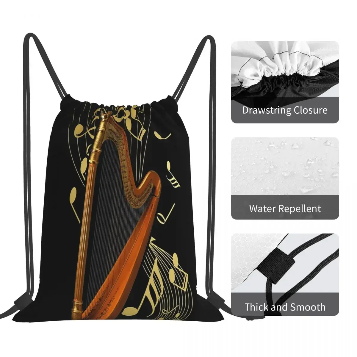 Рюкзаки на шнурке с карманом для обуви повседневные портативные сумки принтом