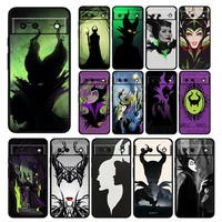 anime maleficent cartoon shockproof case for google pixel 7 6 pro 6a 5 5a 4 4a xl 5g silicone soft black phone cover shell capa