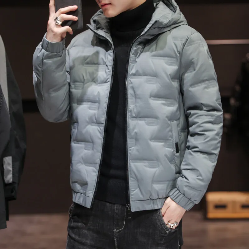 Winter jacket men's Korean version of the trend of men's 2021 new thick warm cotton jacket hooded cotton jacket for young men