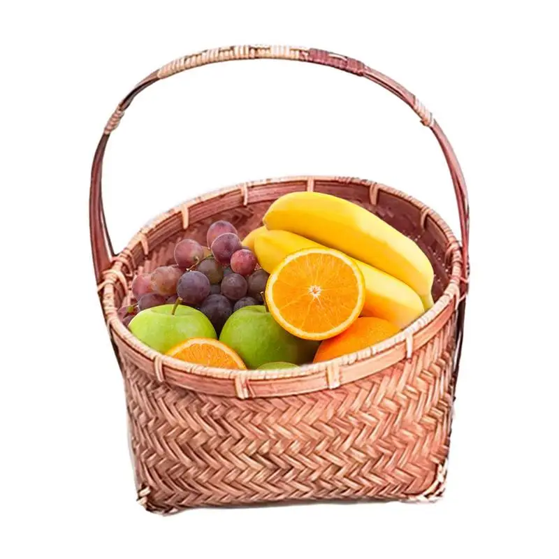 

Hand Woven Basket Handmade Grass Woven Storage Basket Circular Household Storage Box Gift Laundry Baskets Decorative Storage