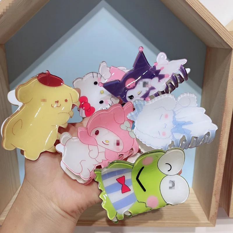 

Kawaii Sanrios Kuromi My Melody Kitty Cinnamonroll мультфильм акриловая большая заколка для волос коготь куклы игрушки шпилька головной убор подарок