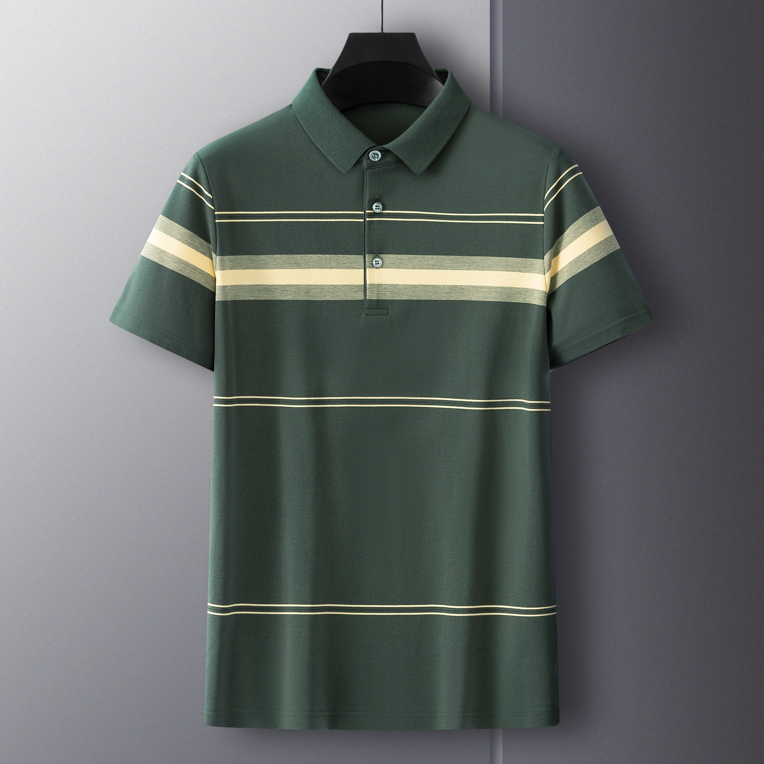 

Роскошные Топы 2022, мужская рубашка-поло, модный топ высокого качества, Мужская одежда, дизайнерская Хлопковая полосатая новая рубашка-поло ...