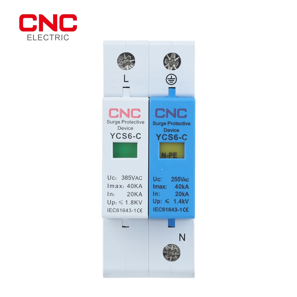 

CNC YCS6-C AC SPD 1P+NPE 20-40kA House Surge Protector protection Protective Low-voltage Arrester Device