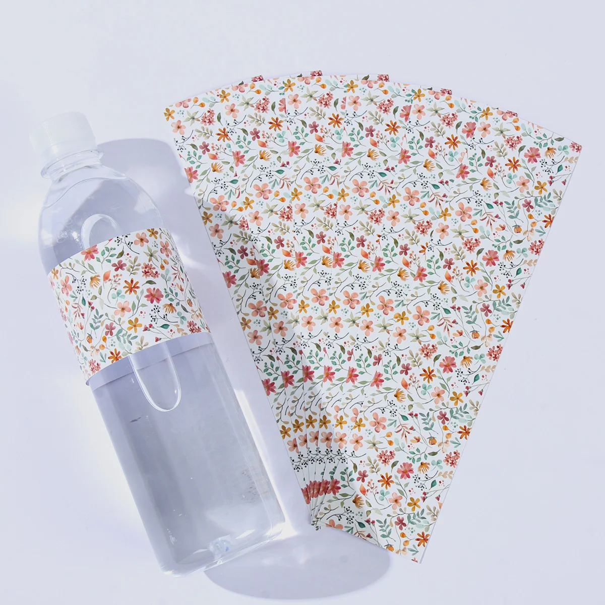 Наклейки на бутылки с цветочным рисунком