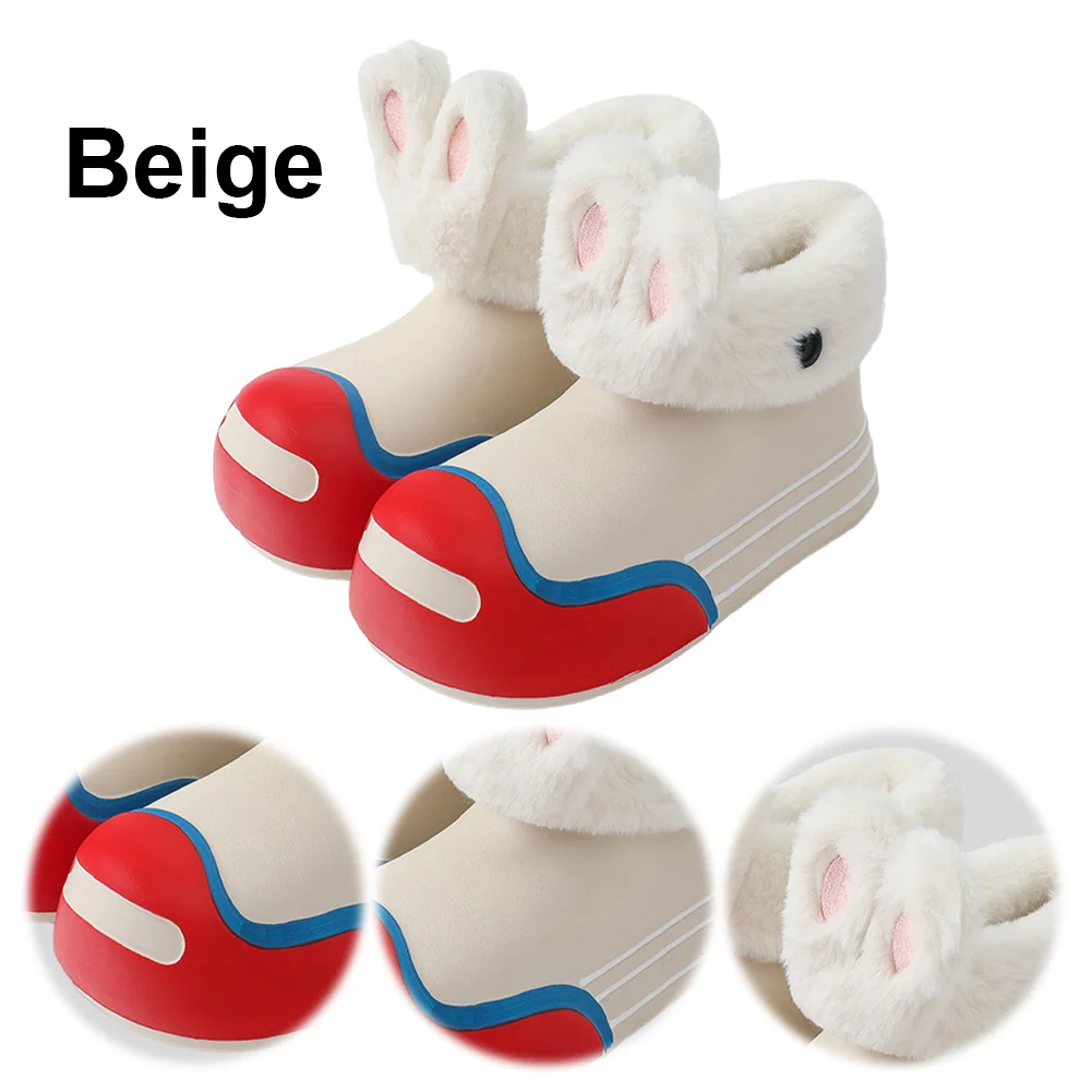 Зимние сапоги для мальчиков и девочек зимние с милыми заячьими ушками ботинки на