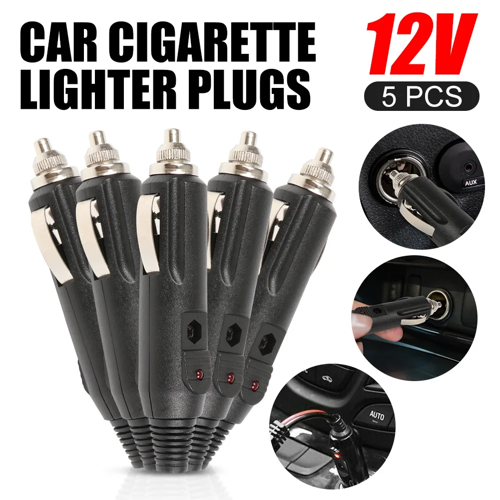 Купи 5PCS 12V Male Car Cigarette Lighter Socket Plug Motorcycle Socket Power Charger Adapter Connector Fuse Converter Plug Hot Sell за 62 рублей в магазине AliExpress