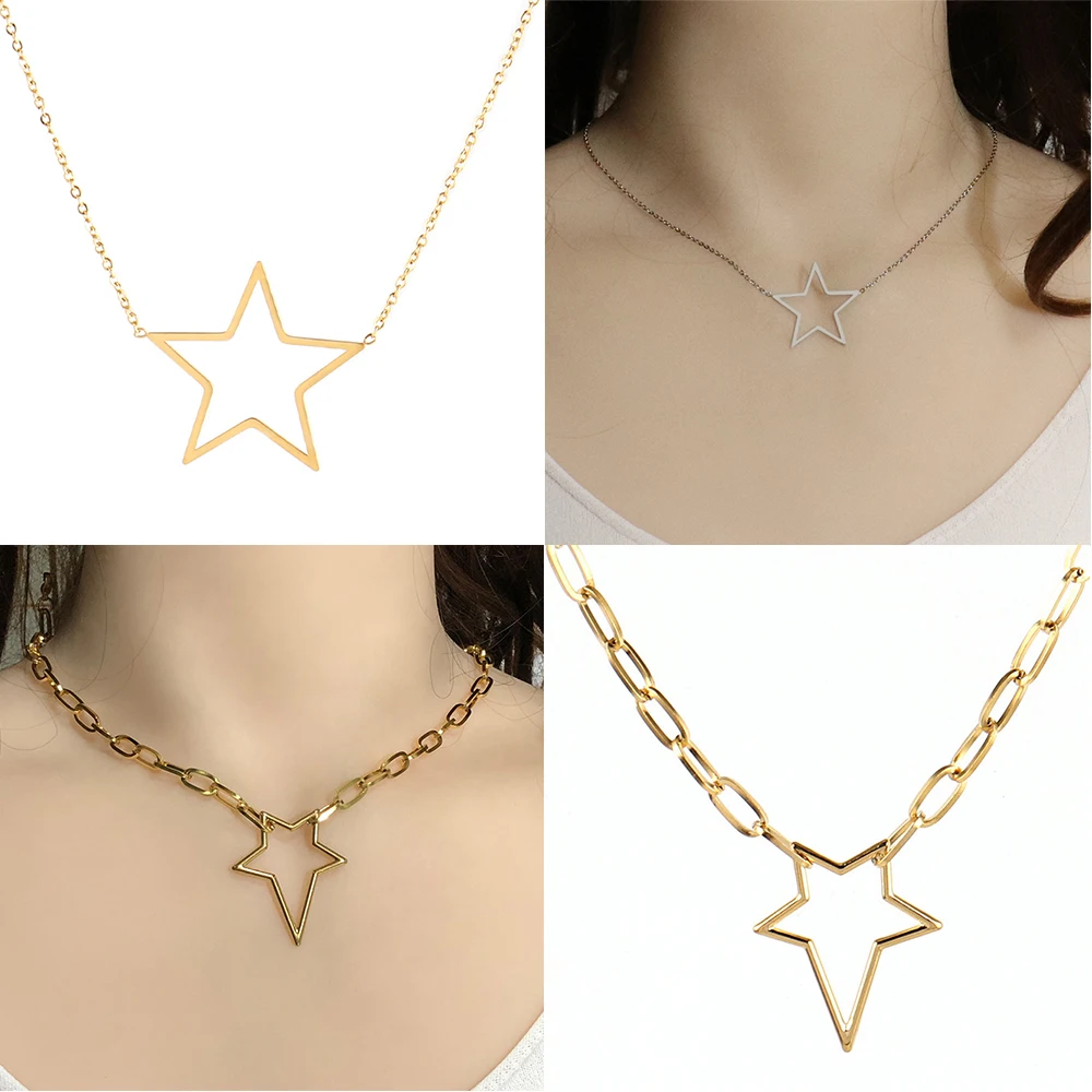 Ожерелье из нержавеющей стали в стиле панк геометрическое ожерелье форме сердца