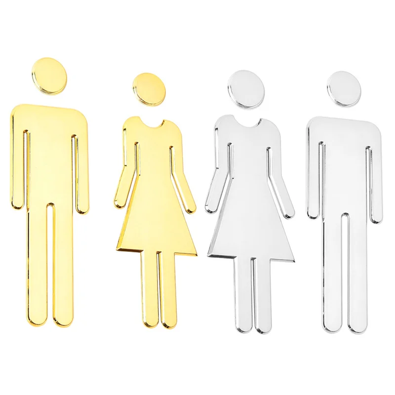 Акриловая 3d Табличка Для Унитаза Элегантный Дизайн Дверная Наклейка Ванной