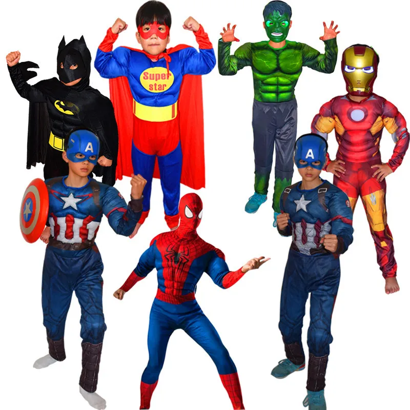 Детский костюм на Хэллоуин Халк Зимний Солдат Железный человек Муравей Капитан