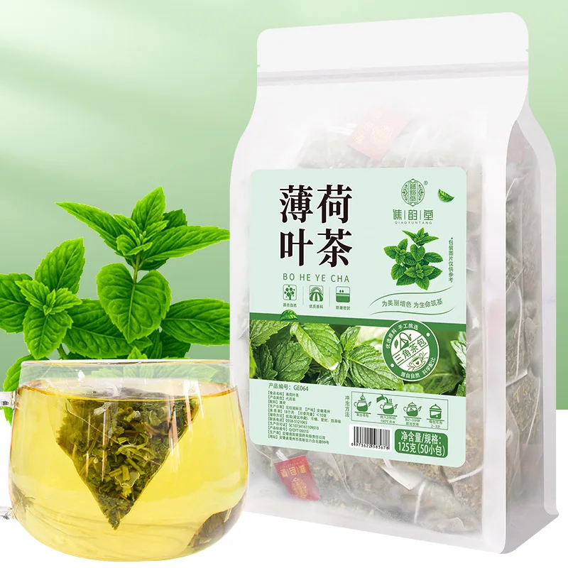 

Чай с мятой 250 г/100 пакетов, чай с высушенными листьями мяты, травяной чай с сушеной мятой, травяной чай, холодный листовой мяты, красивый цвет...